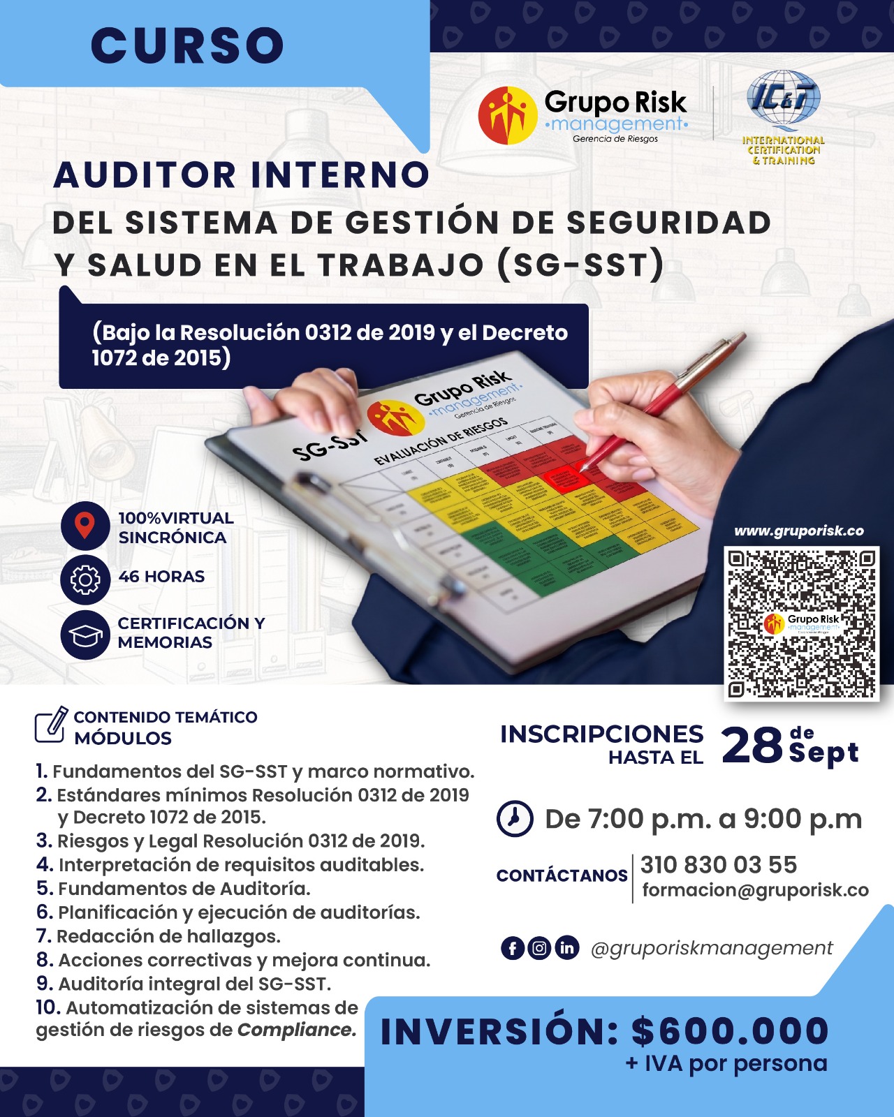 Curso Auditor Interno SG-SST Grupo Risk